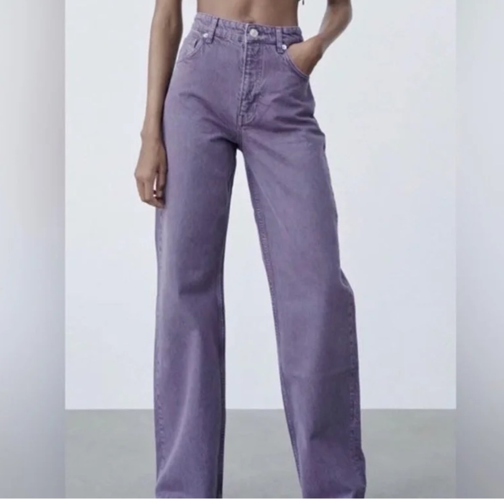 Zara purple wide leg hight waisted Jean size 6